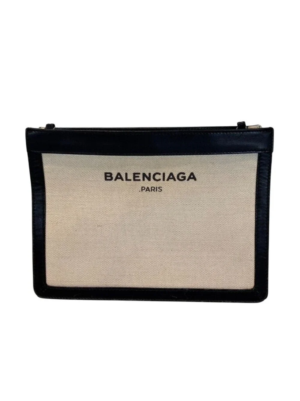 Balenciaga Navy Pochette Shoulder Bag Canvas Leather